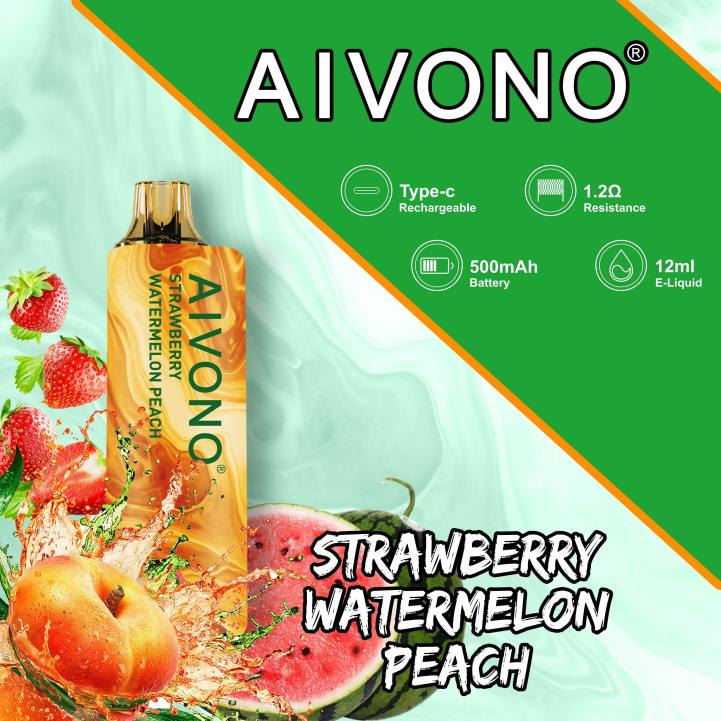 Aivono AIM GUN 7000 Strawberry Watermelon Peach - LRB4108 Vape UK Wholesale