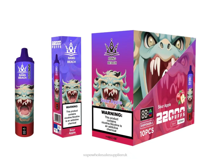 Bang Beach 22000 Puffs Smart Screen 222V813 - Vape Wholesale Birmingham Sour Apple