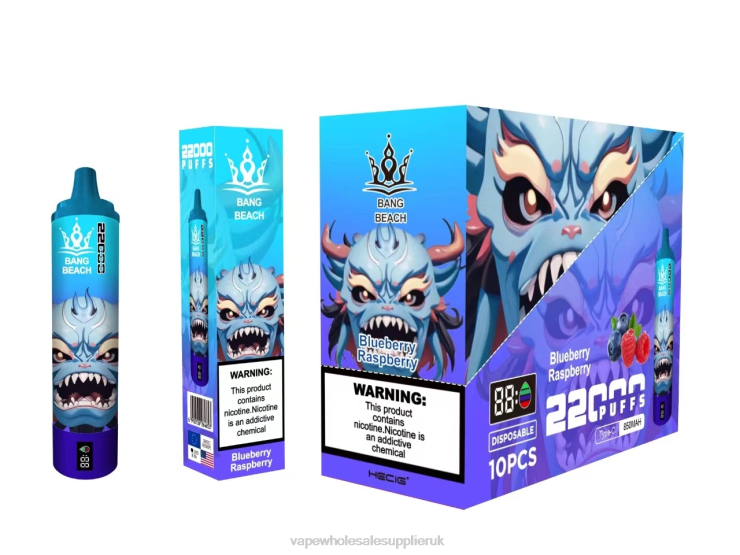 Bang Beach 22000 Puffs Smart Screen 222V814 - Vape Wholesale Supplies Blueberry Raspberry