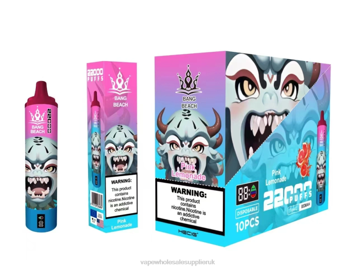 Bang Beach 22000 Puffs Smart Screen 222V815 - Vape Wholesale Uk Pink Lemonade