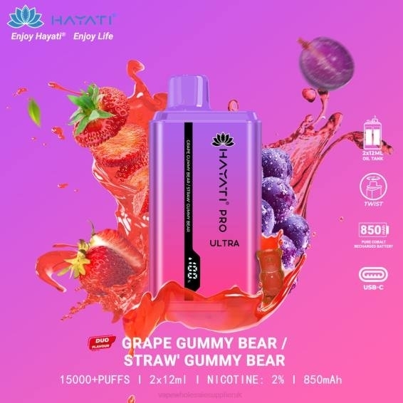 Vape Wholesale Birmingham 022N226 | Hayati Pro Ultra Grape Gummy Bear/Strawberry Gummy Bear