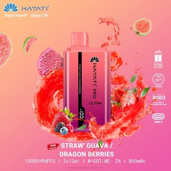 Vape Wholesale UK Discount Code 022N229 | Hayati Pro Ultra Strawberry Guava/Dragon Berries