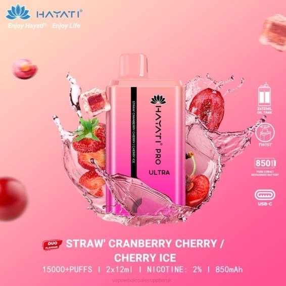 Vape Wholesale UK Manchester 022N230 | Hayati Pro Ultra Strawberry Cranberry Cherry-Cherry Ice