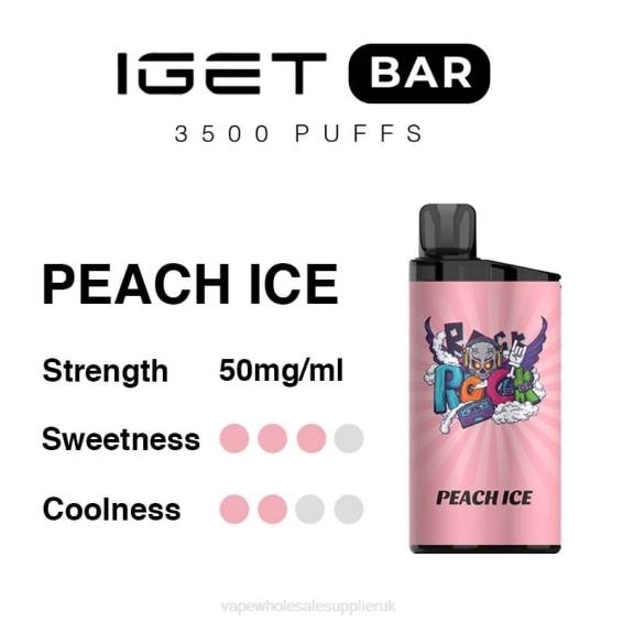Vape Wholesale Price List 022N95 | IGET BAR Peach Ice 3500 5% NICOTINE
