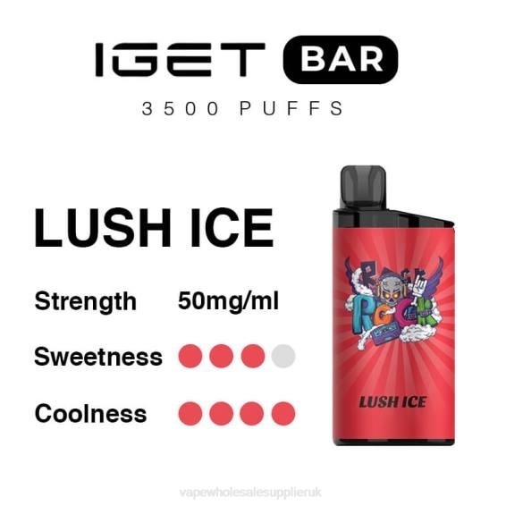 Vape Wholesale Supplier UK 022N93 | IGET BAR Lush Ice 3500 5% NICOTINE
