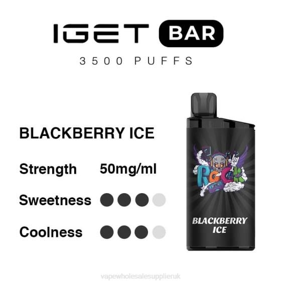 Vape Wholesale UK 022N91 | IGET BAR Blackberry Ice 3500 5% NICOTINE