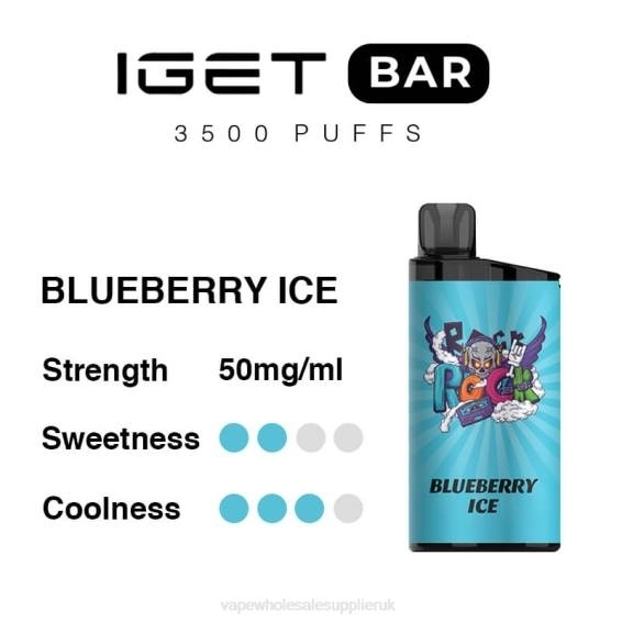 Vape Wholesale UK Ltd 022N98 | IGET BAR Blueberry Ice 3500 5% NICOTINE