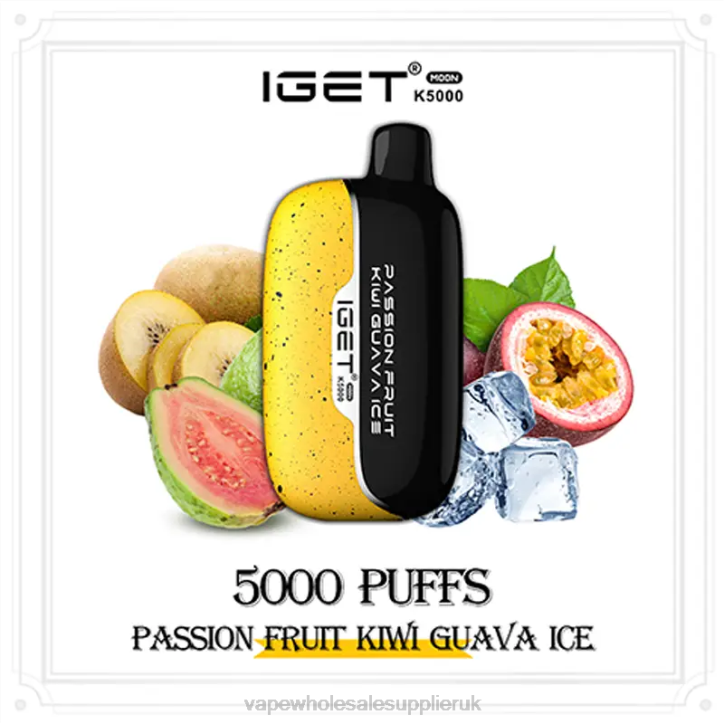 Vape Wholesale Supplier 0ZP02 Passion Fruit Kiwi Guava Ice IGET Moon K5000