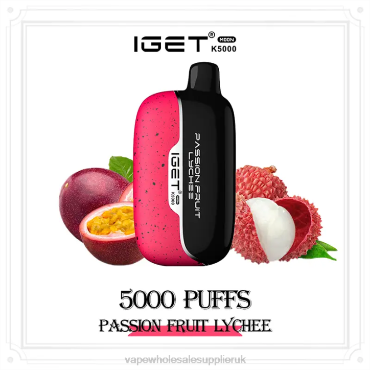 Vape Wholesale Supplier UK 0ZP010 Passion Fruit Lychee IGET Moon K5000