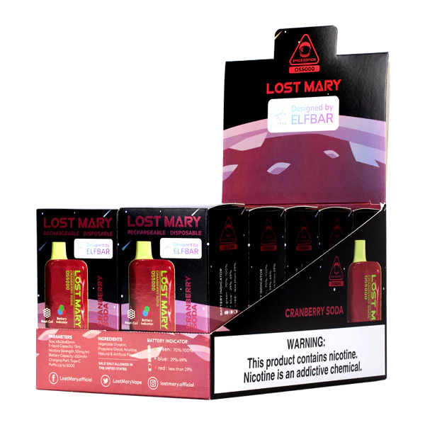 Vape Wholesale UK Discount Code 022N109 | LOST MARY OS5000 Cranberry Soda