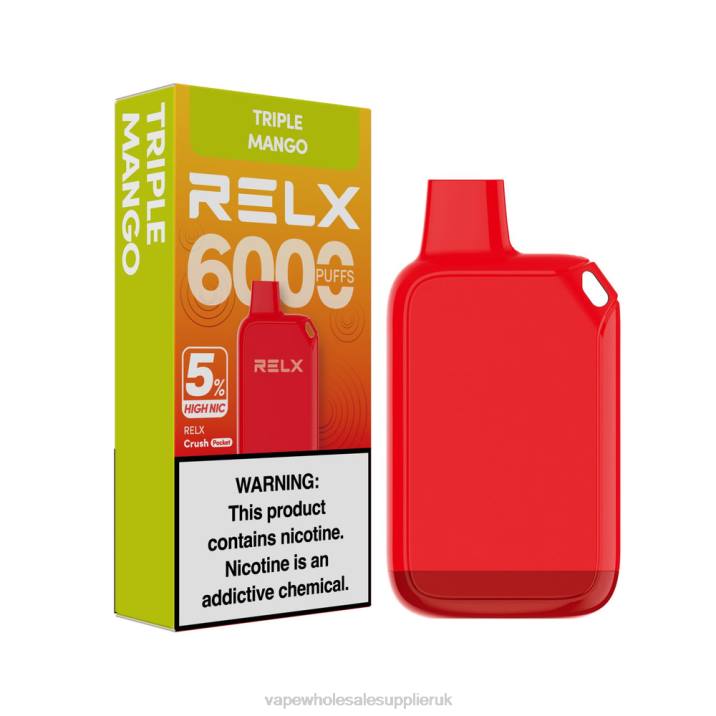 Electronic Cigarette Wholesale 824226 - Triple Mango RELX Crush Pocket 6000 5% High Nic