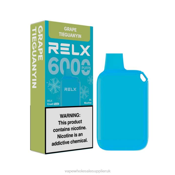Vape UK Wholesale 824218 - Grape TieGuanYin RELX Crush Pocket 6000 Icy