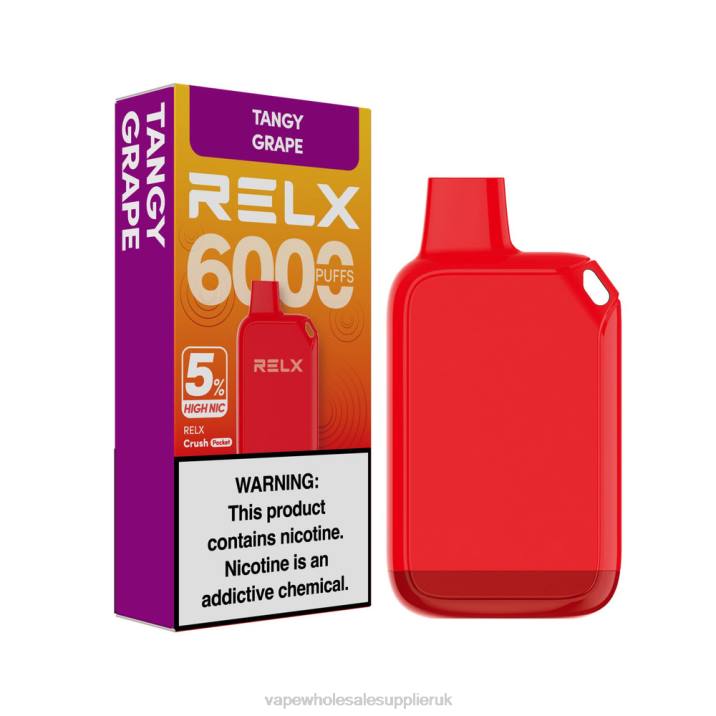 Vape UK Wholesale 824227 - Tangy Grape RELX Crush Pocket 6000 5% High Nic