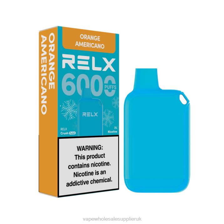 Vape Wholesale Birmingham 824215 - Orange Americano RELX Crush Pocket 6000 Icy