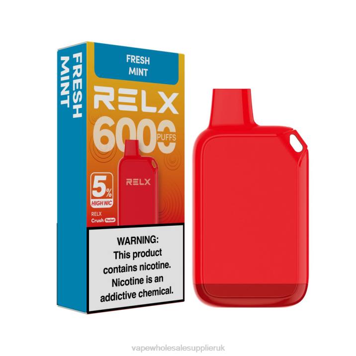 Vape Wholesale Supplier 824229 - Fresh Mint RELX Crush Pocket 6000 5% High Nic