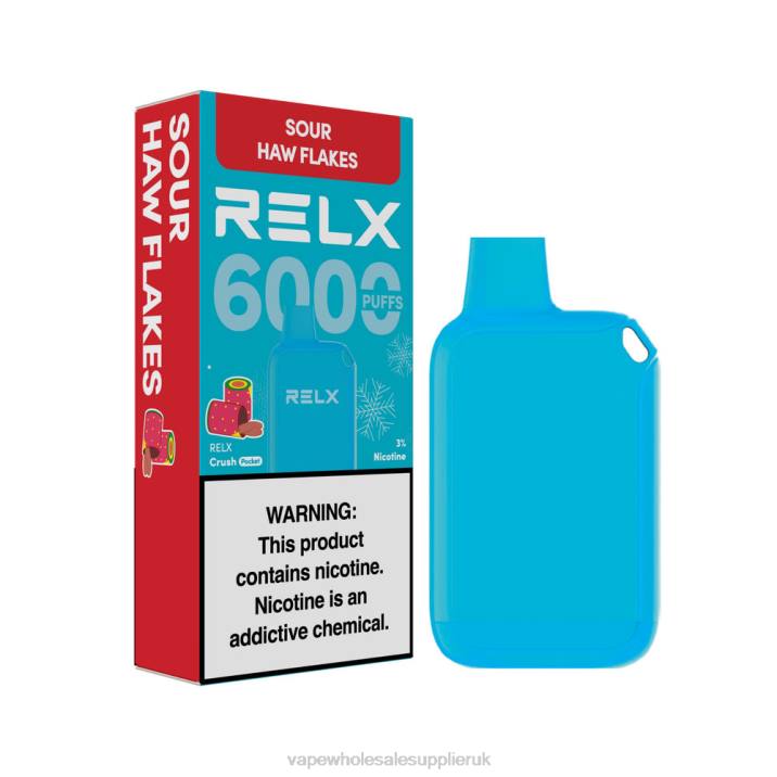 Vape Wholesale Supplies 824216 - Sour Haw Flakes RELX Crush Pocket 6000 Icy