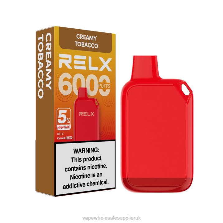 Vape Wholesale UK 824228 - Creamy Tobacco RELX Crush Pocket 6000 5% High Nic
