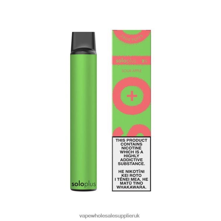 Vape Wholesale Supplier UK 884R030 - Solo Plus Disposable Vape Sour Apple