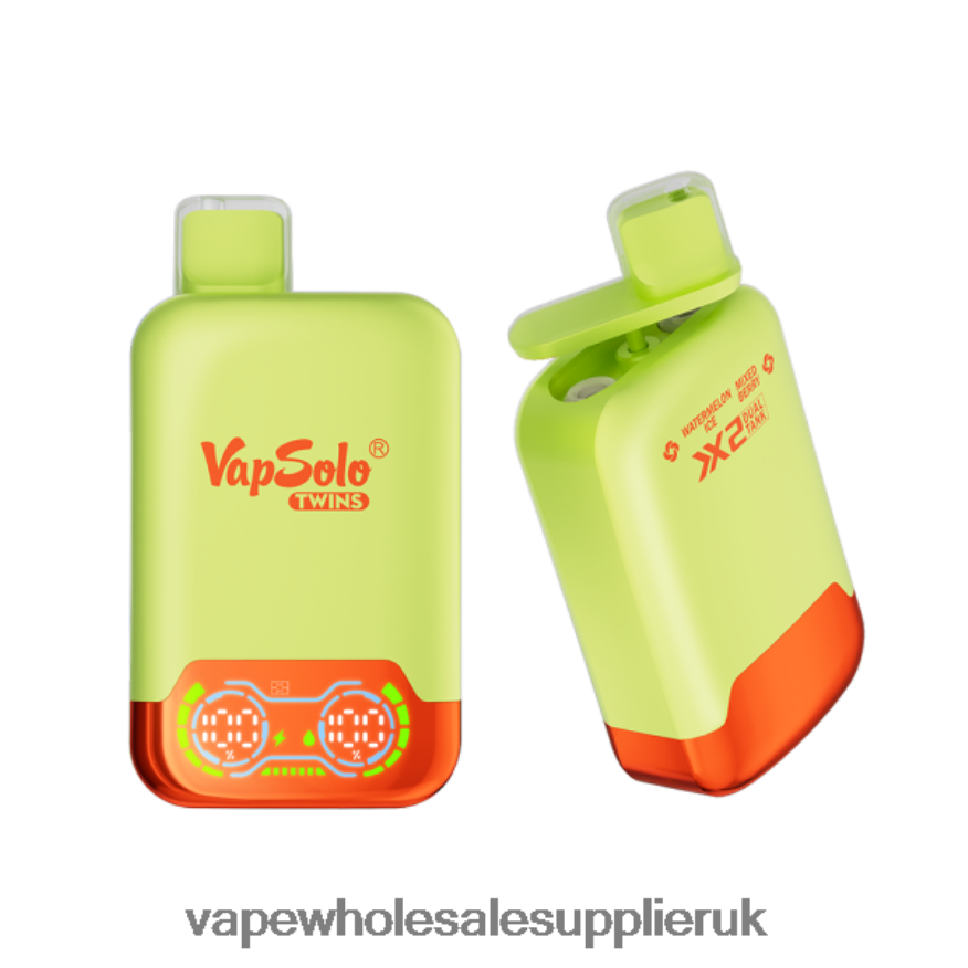 Vape Wholesale Supplier 0R6DD8128 Vapsolo TWINS Disposable Vape Watermelon Ice & Mixed Berry