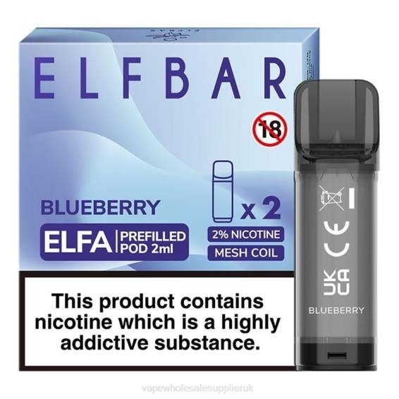 Vape Wholesale Birmingham 022N316 | ELFBAR Elfa Blueberry Pre-Filled Pod - 2ml - 20mg (2 Pack)